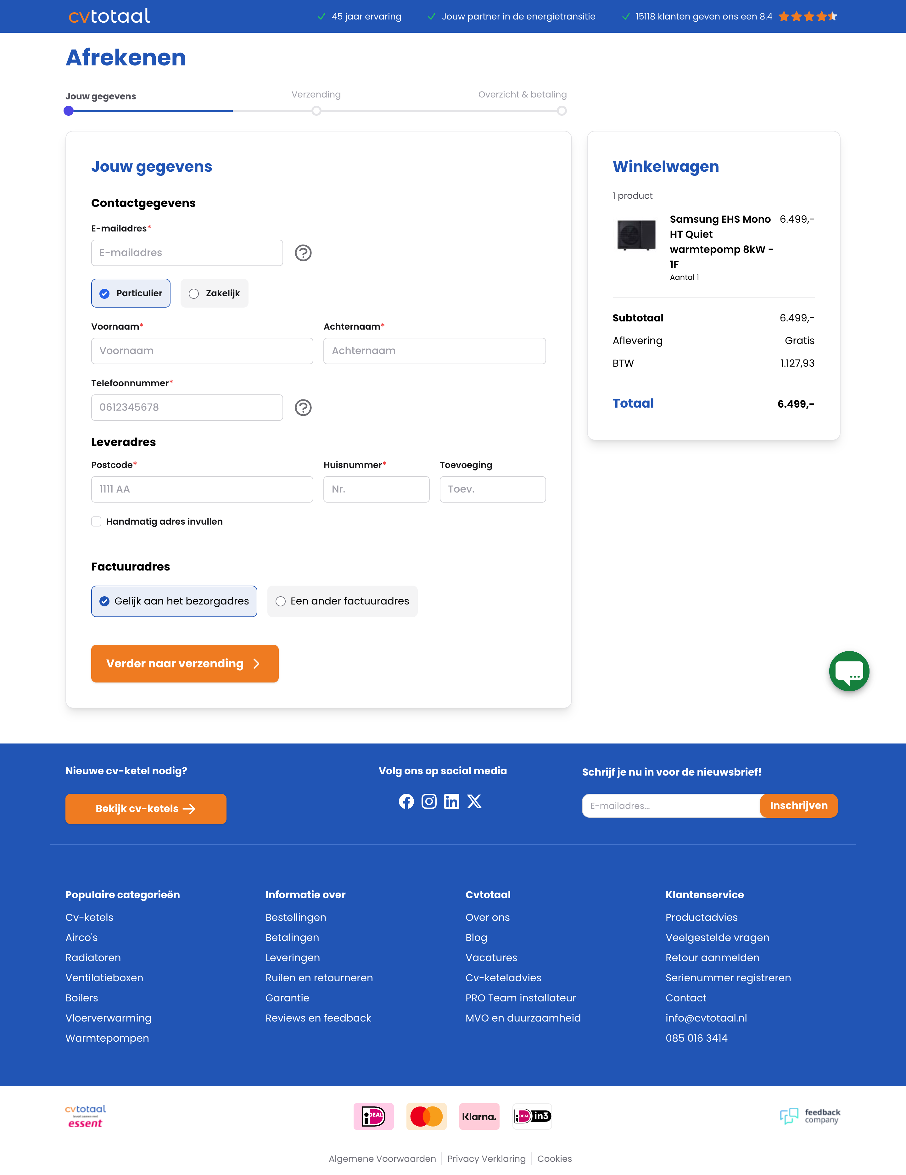 Cvtotaal - Checkout Design