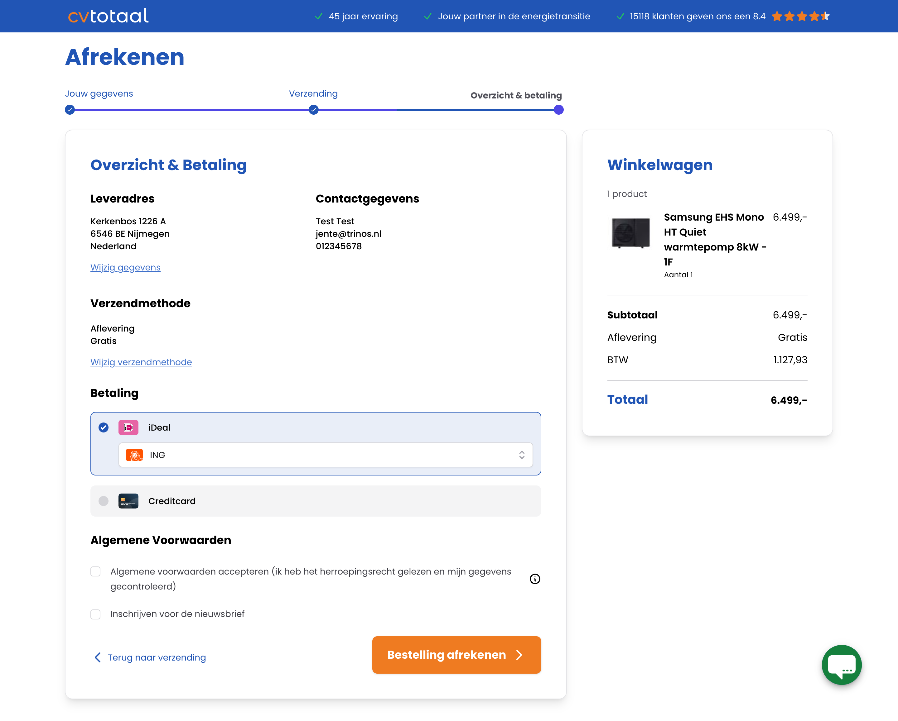 Cvtotaal - Betaalmethode