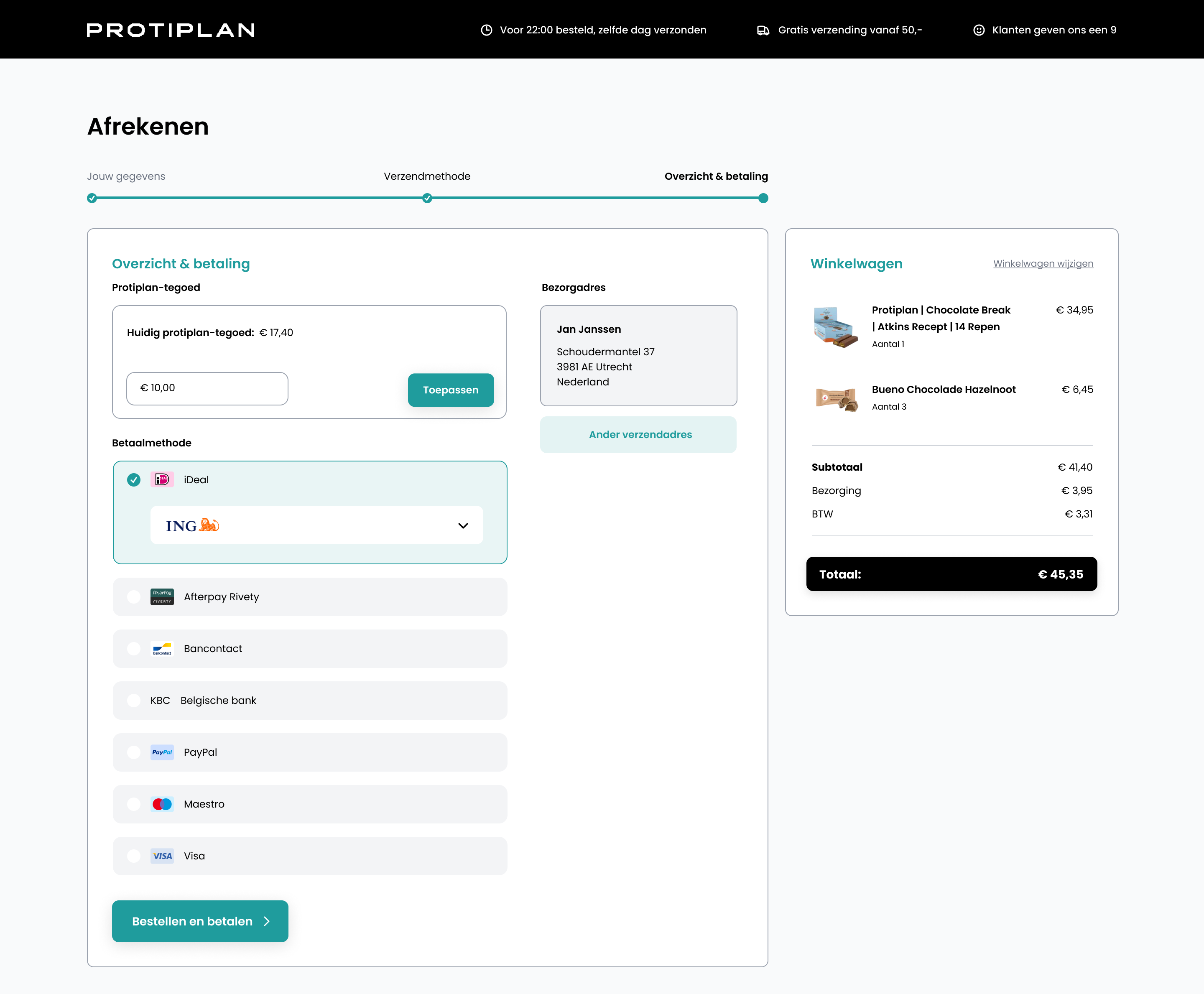 Dieetwebshop - Betaalmethoden