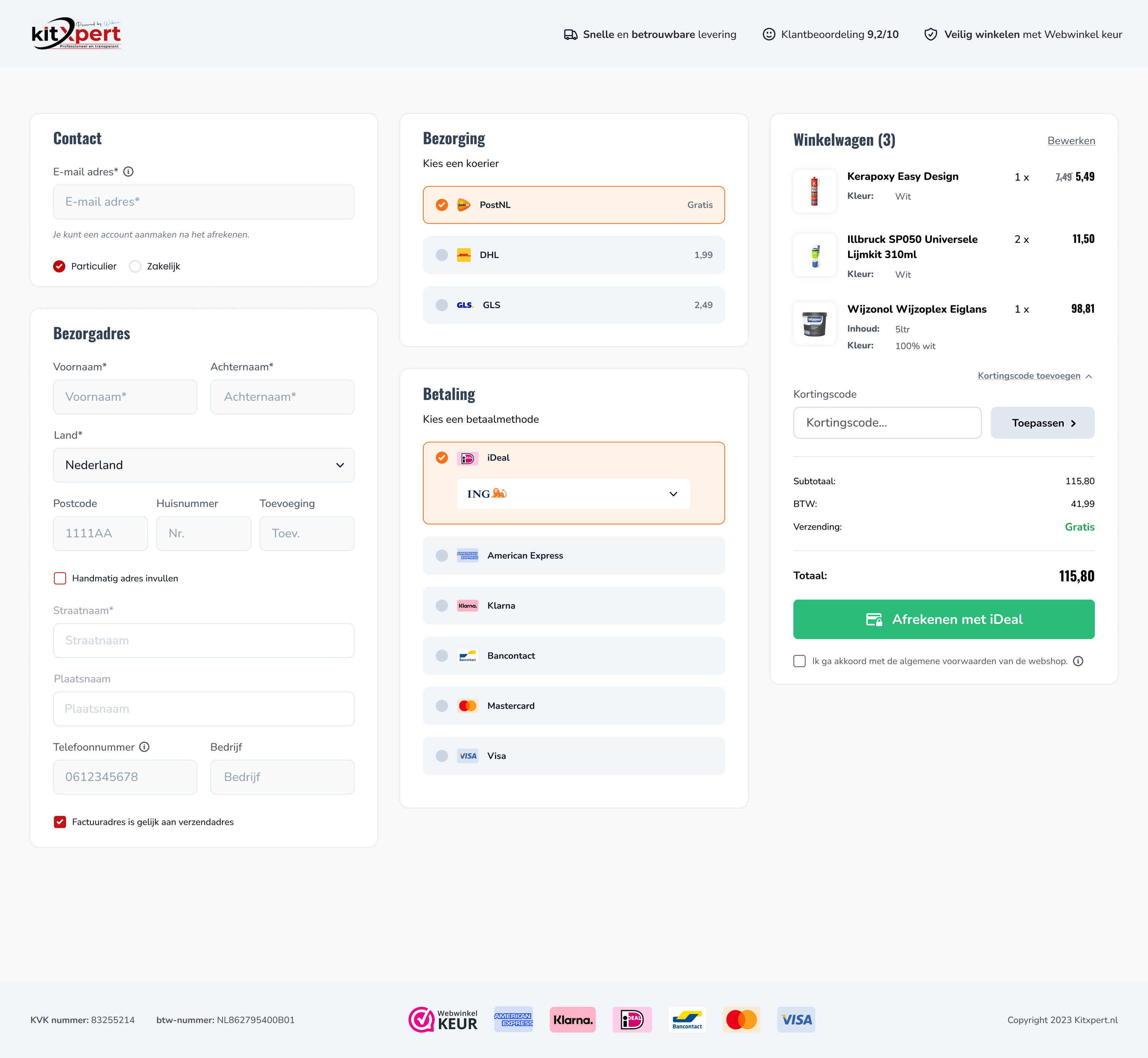 Kitxpert - Checkout Design