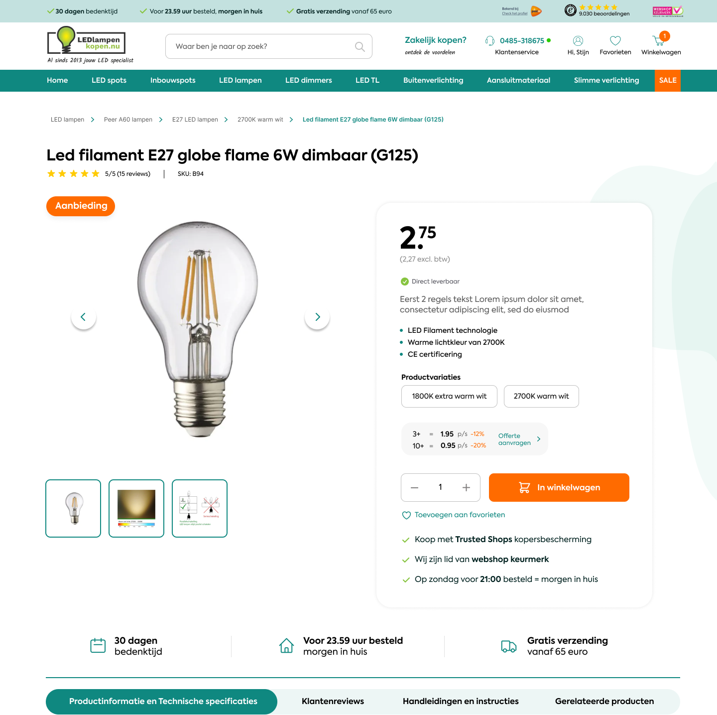 Ledlampenkopen.nu Desktop